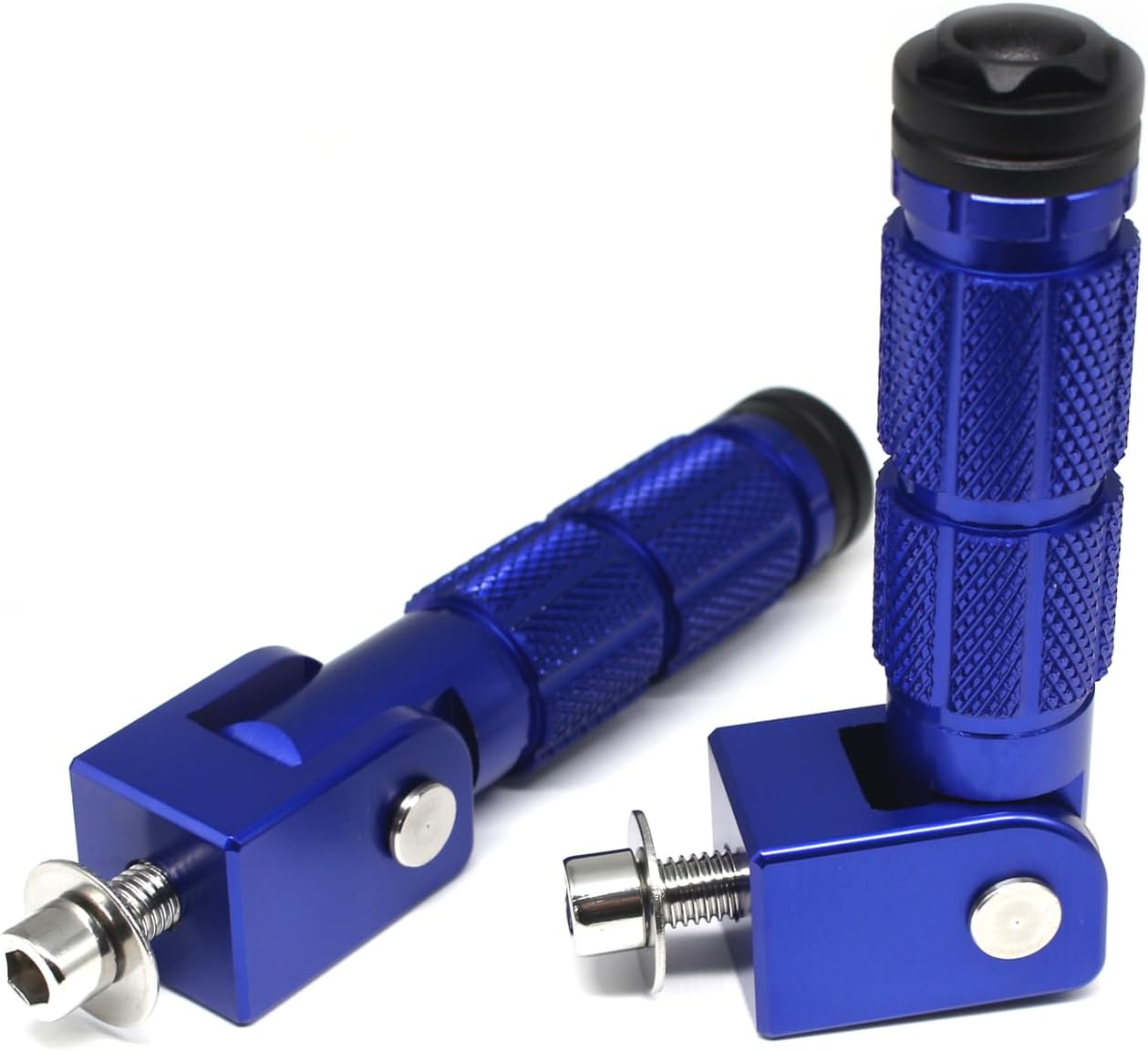 Blue Folding Passenger Foot Pegs For Super 73 S2/ZX/RX/R/S Adventure Series 90 Degree Foldable Footpegs Footrest Universal For M8 Electric Car Motorbike Scooter Mini Bike Ebike Dirt Bike Go Kart