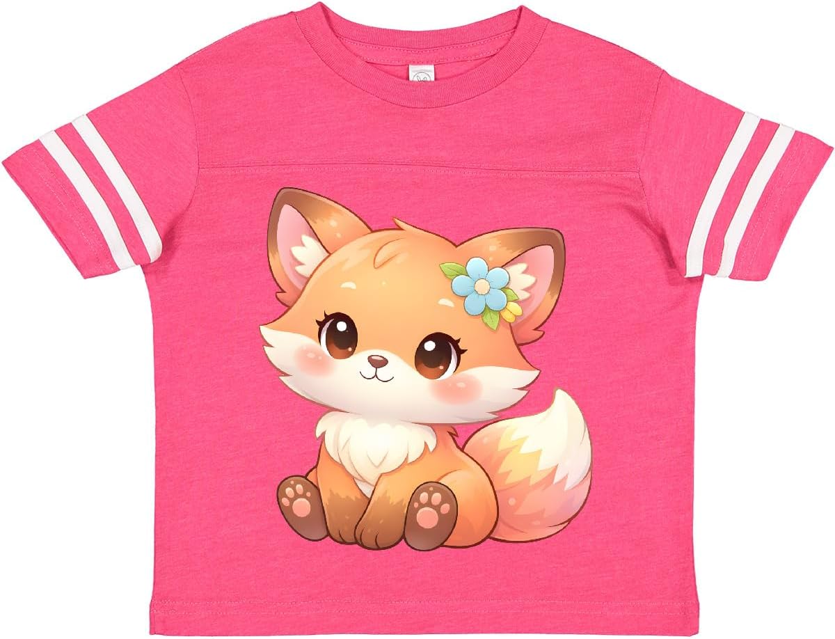 inktastic Cute Fox with Flower Toddler T-Shirt