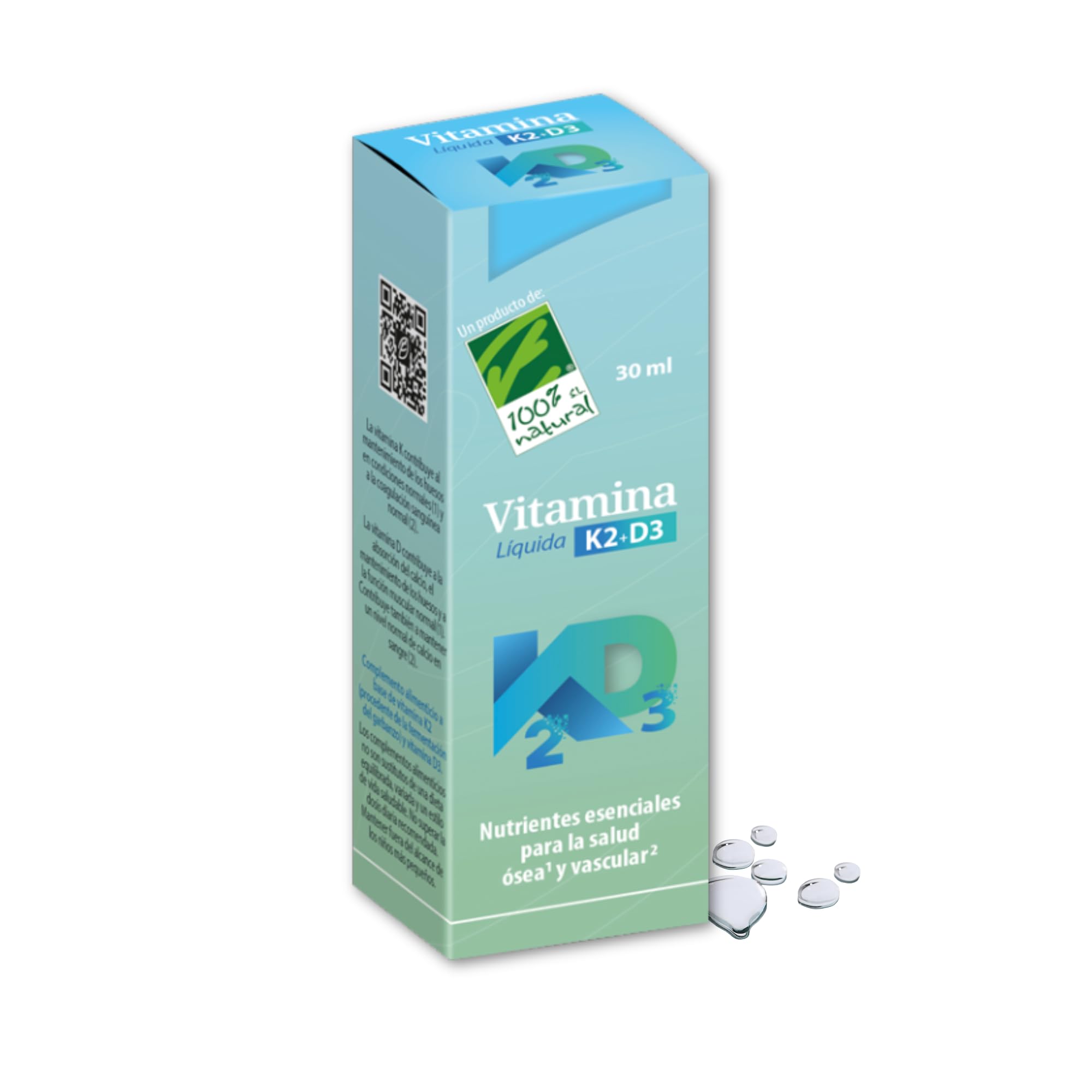 Vitamina K2 MK7 y D3 en Gotas - 90µg K2 + 1000UI D3 por Dosis - 8 Meses - Fórmula Equilibrada - Apoya la Salud Ósea y Cardiovascular - Fijación Eficiente de Calcio - Alta Biodisponibilidad