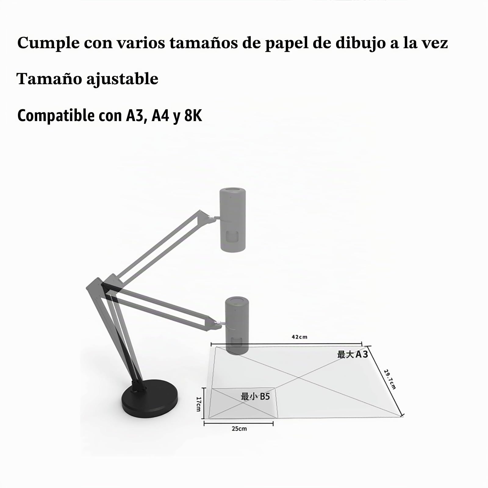 Proyector De Dibujo De Bricolaje, Herramientas De Escritorio Para Mesa De Pintura De Bocetos, Admite La Importación De Materiales Desde Álbumes De Fotos Móviles, Enfoque Manual, Ajuste Horizontal