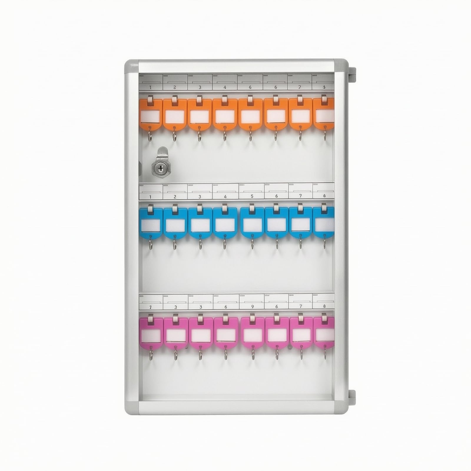 Armoire à Clés avec Panneaux Vitrées, 24 Clés