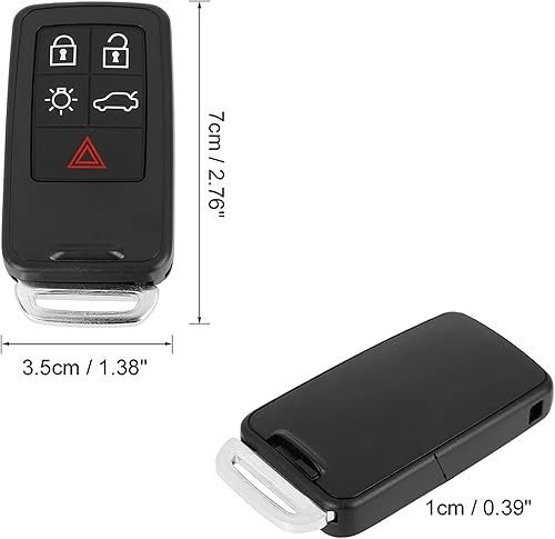 Miniatura 7 de X AUTOHAUX Funda para llave remota sin llave para automóvil PG788A para Volvo XC60 2010-2013 5 botones de teclas, color negro