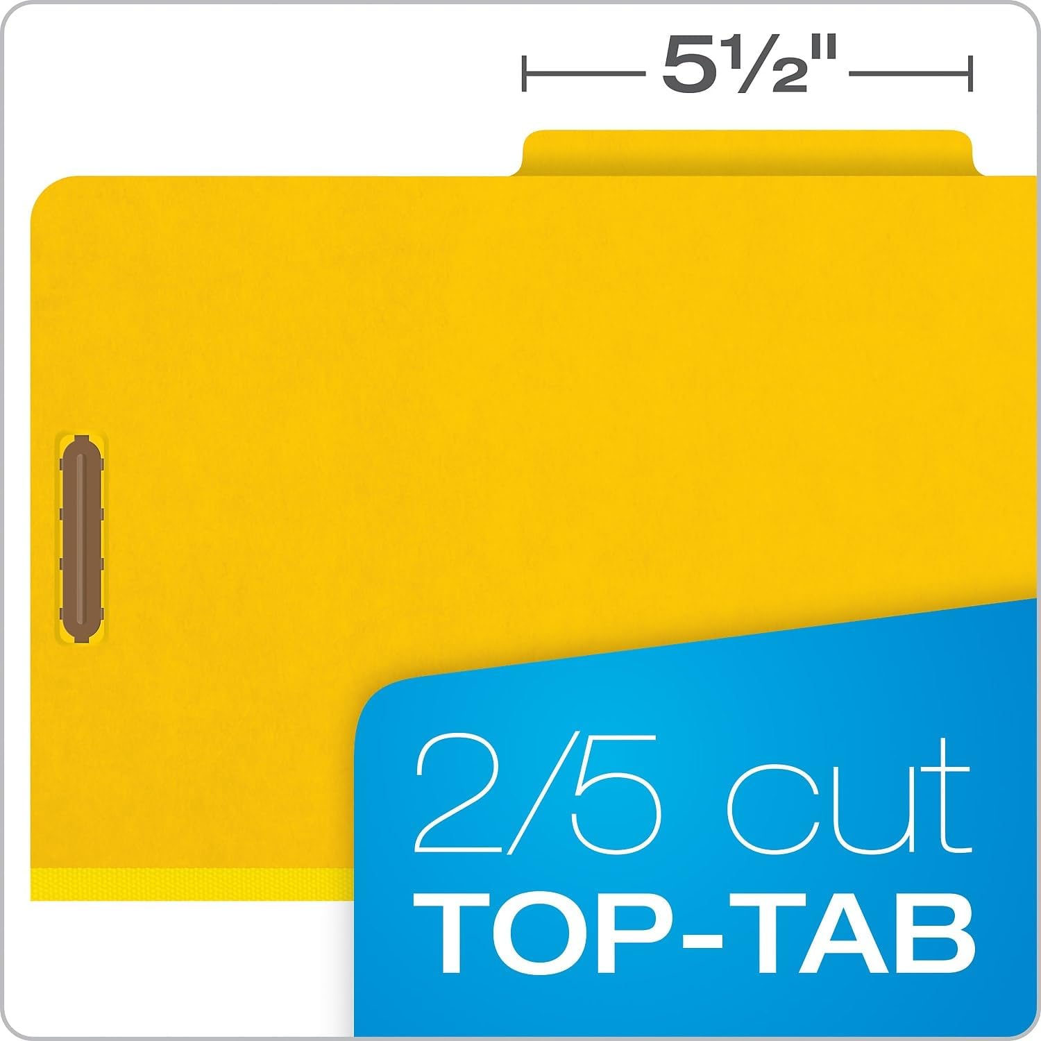 Pendaflex Classification Folders, 2 Dividers, 2" Fasteners, Legal Size, Yellow, 10/Box (29034P)