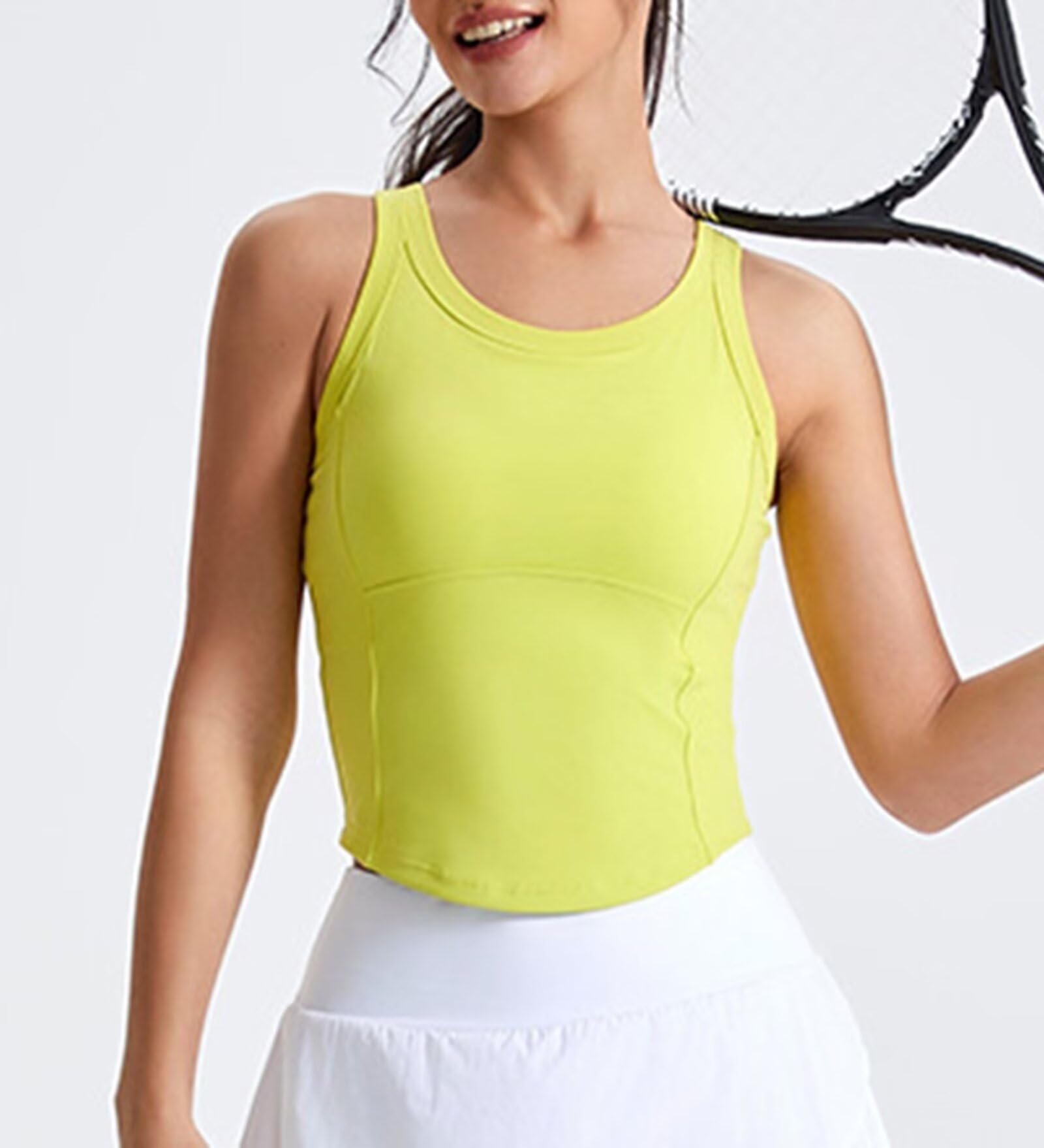 Camisetas sin Mangas de Entrenamiento con Sujetador Incorporado para Mujer Gimnasio atléticas para Correr Camisetas de Yoga Chaleco Deportivo