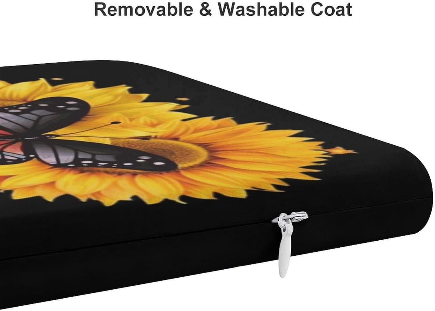 Sunflower Butterfly Floor Pillow Meditation Yoga Cushion Square Chair Cushion Pillows Seating for Adults