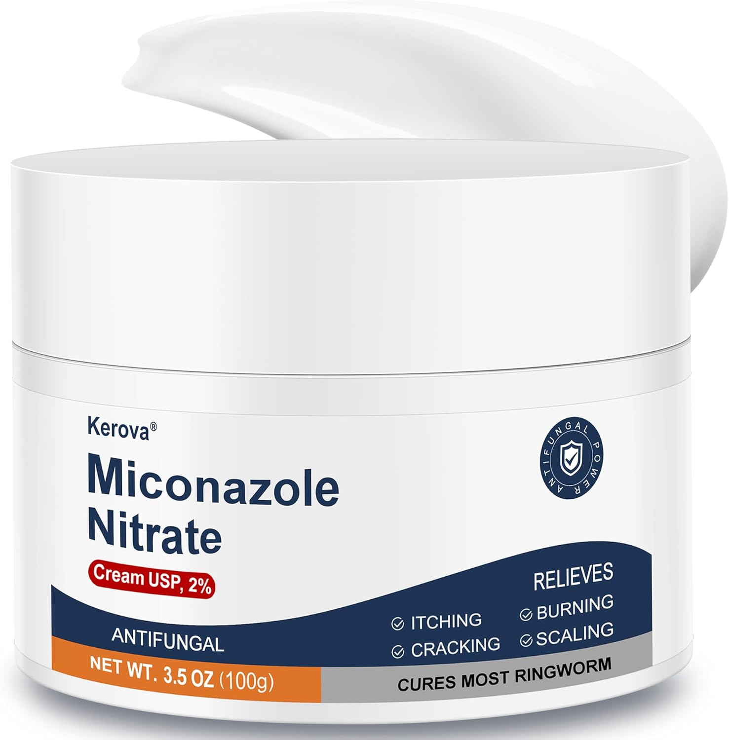Antifungal Cream for Jock Itch, Athletes Foot & Ringworm - 2% Miconazole Nitrate Cream for Humans Skin Fungus, Relieves Itching, Burning, Cracking and Scaling (3.5 Ounce)