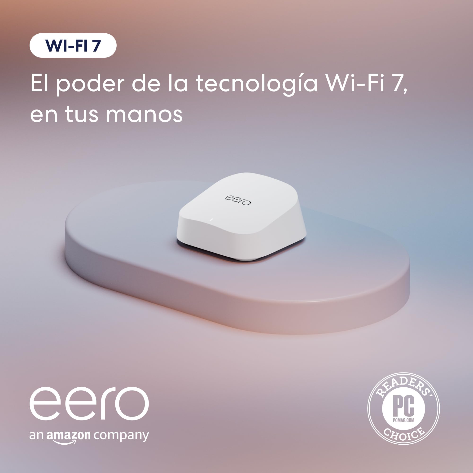 Router wifi de malla eero 7 de Amazon (último modelo): doble banda con Wi-Fi 7, compatible con velocidades de red de hasta 2,5 Gb/s y cobertura en hasta 190 m² (1 unidad) con descuento