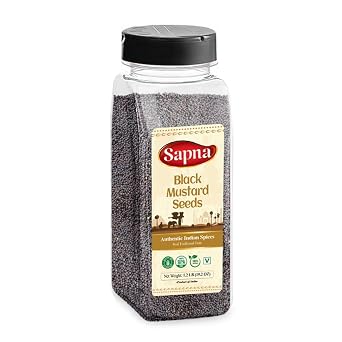 Sapna Black Mustard Seeds, 19.2 OZ, Premium Authentic Spice, All Natural