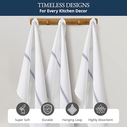 Miniatura 7 de LANE LINEN Juego de Toallas de Cocina a Granel - Toallas de Cocina 100% Algodón Puro para Cocina, Toallas de Mano de Cocina Súper Absorbentes, Paños