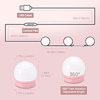 Vista 2 de Consciot LED Vanity Lights for Mirror, Hollywood Style Vanity Light with 10 Dimmable Bulbs, Adjustable Color & Brightness, USB Cable, Mirrors Lights
