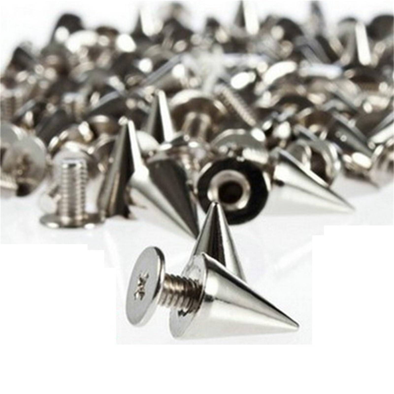 400 remaches cónicos plateados de 9mm para manualidades de cuero y ropa