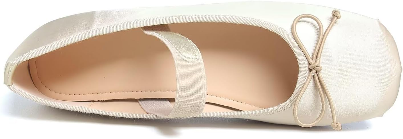 LUXINYU Flats for Women Dressy Square Toe Ankle Strap Mary Jane Shoes Casual Slip On Flats Comfortable Ballet Flats - Image 5