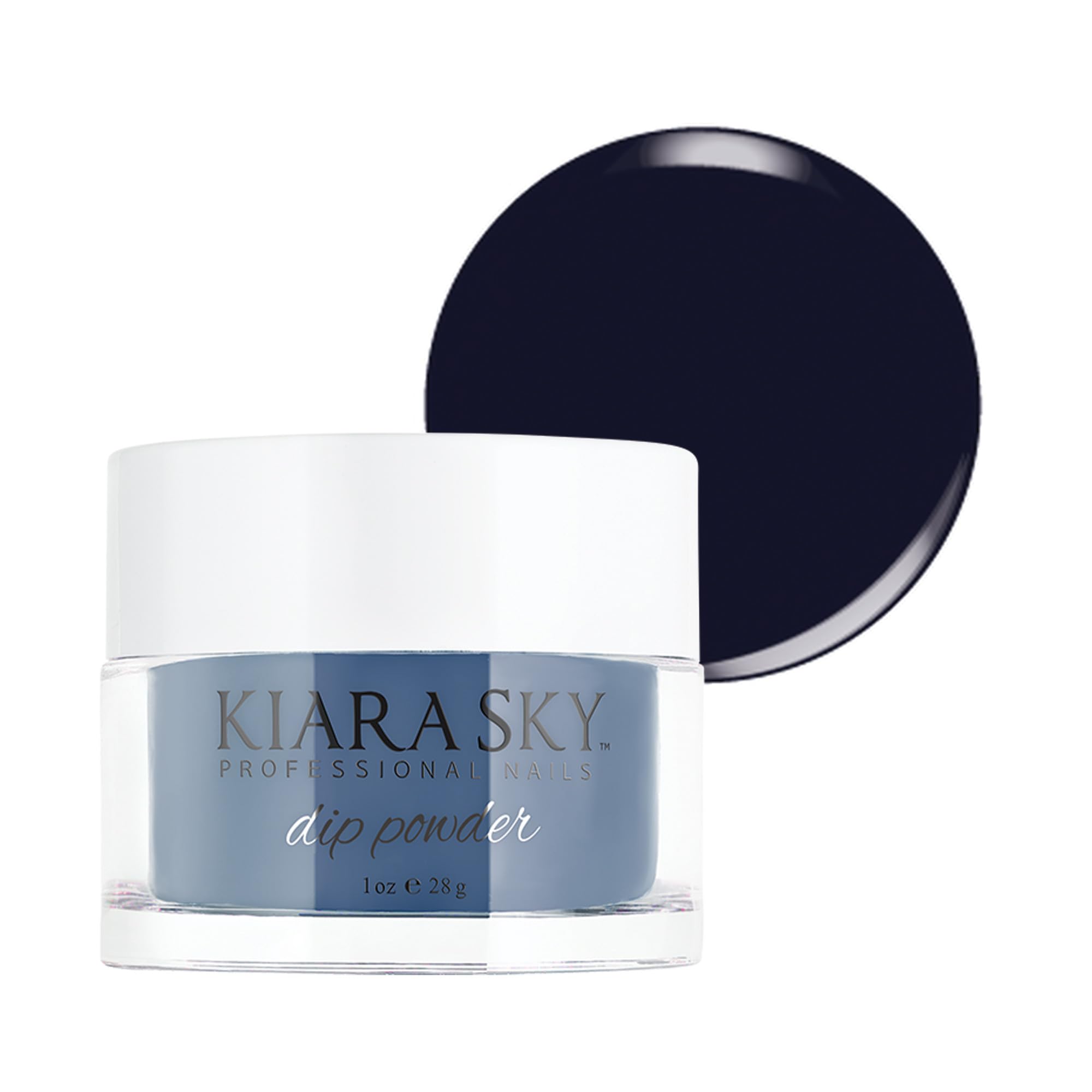 Kiara Sky Professional Nails, Nail Dipping Powder 1 oz. - Blue tones (Midnight In Paris)