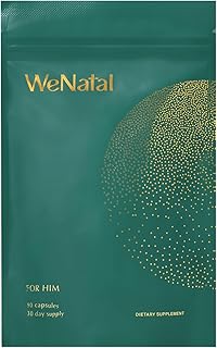 WeNatal for Him Prenatal Multivitamin with Methylated Folate, Zinc, CoQ10, NAC, L-Carnitine, Vitamin C & E, Selenium, Supports Sperm Health, Motility, Morphology, Vegan, Non-GMO, 90 Capsules