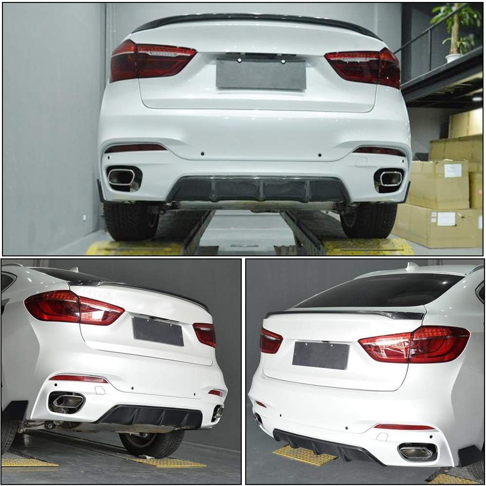 Rear Diffuser Splitter Compatible with BMW X6 F16 xDrive35i xDrive50i M Sport SUV 2015-2018 Customized Carbon Fiber Lower Lip Spoiler Winglets Vents Cover Flaps (Rear Bumper Diffuser)