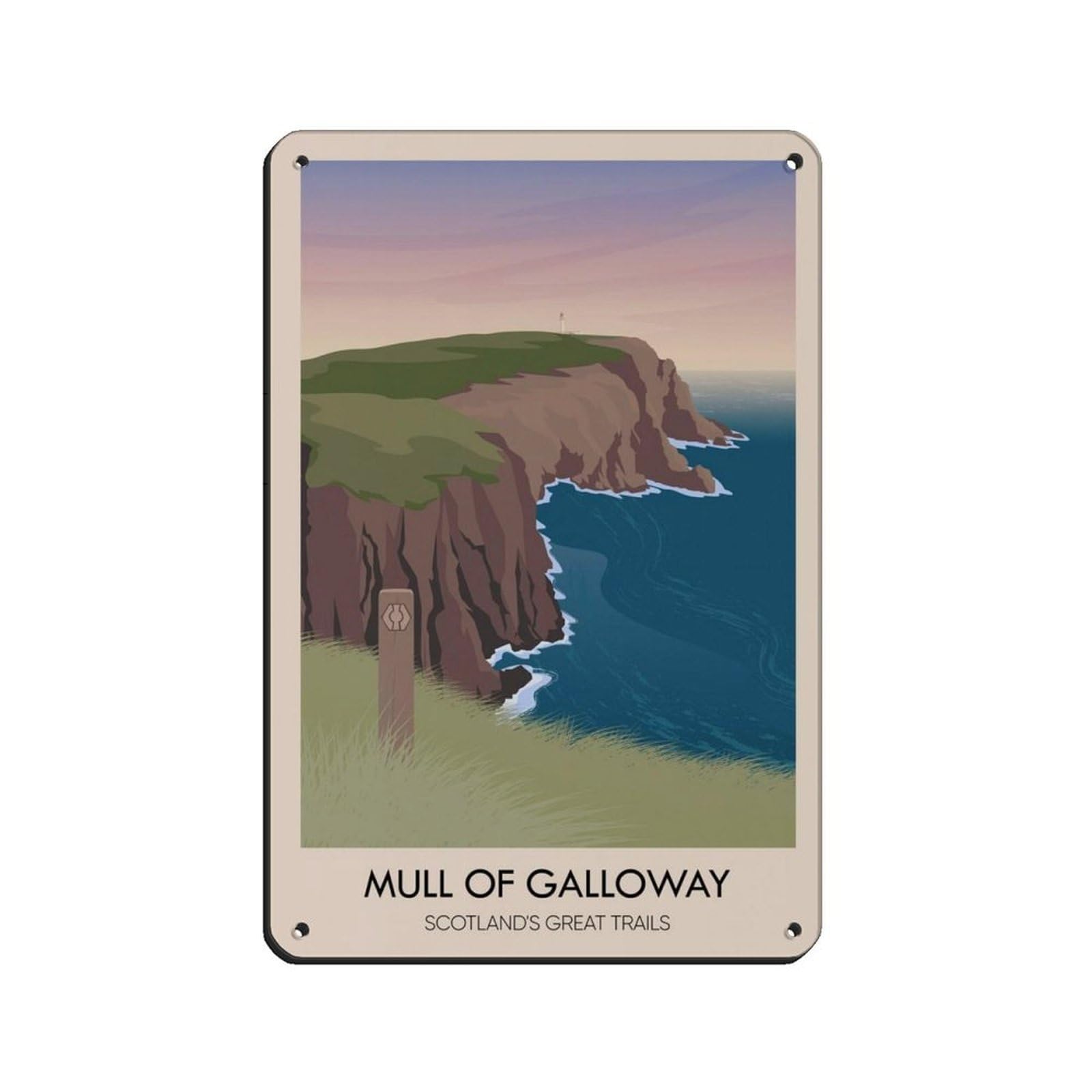 Lxwnze 20L X 30W Cm Mull Of Galloway,Scotland's Great Trails Tin Sign Vintage Metal Pub Club Cafe Bar Home Wall Art Decoration Poster Retro 8X12inch(20X30cm)