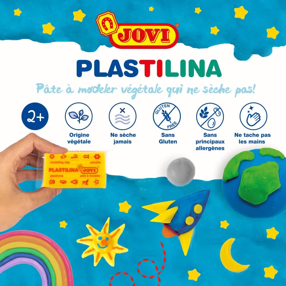 Jovi - Box of 100% Vegetable-Based plasticine, 30 Tablets of 50 Grams, Orange Colour, Gluten-Free (7004) : Toys & Games