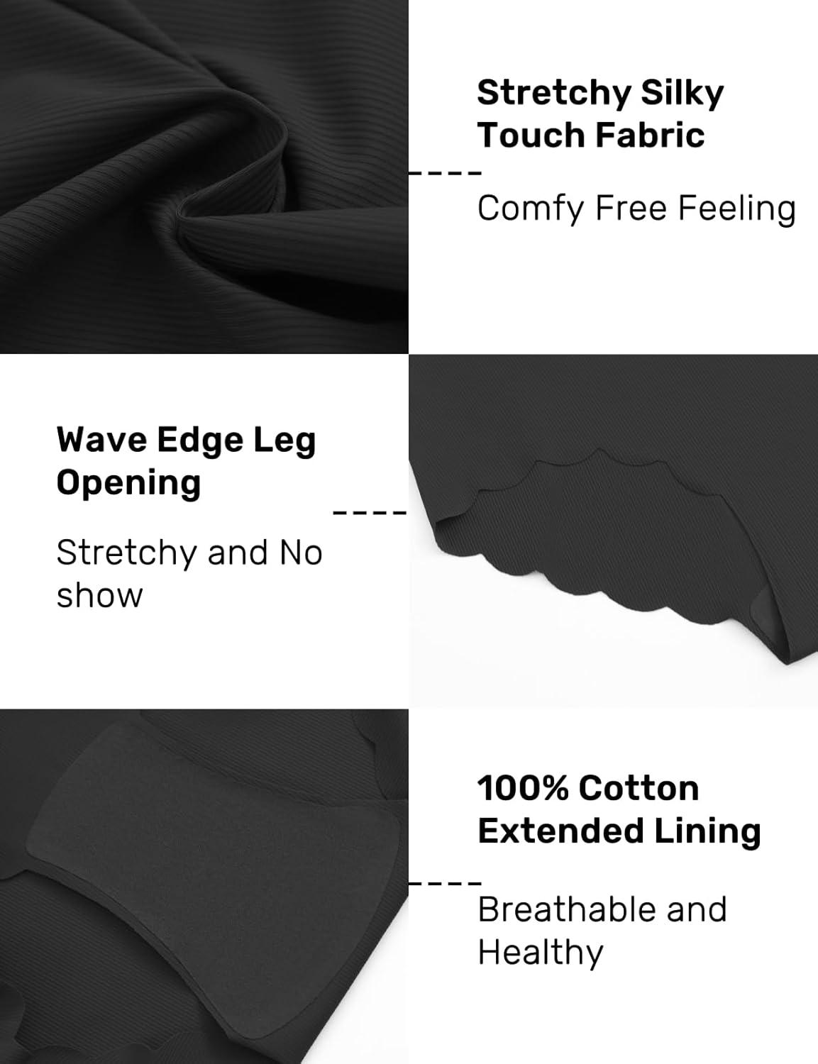 Caterlove Women's High Waisted Seamless Underwear No Show Wave Edge Bikini Panties Full Coverage Hipster 6 Pack - Image 4