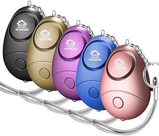 WOHOME Safe Personal Alarm, Safesound Personal Alarm with LED Light Emergency Safety Alarm Keychain for Women, Girls, Kids, Elderly (5-Color)