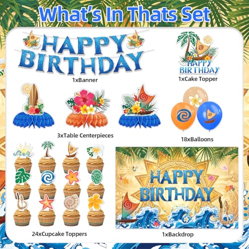 Ocean Princess Birthday Party Supplies Ropical Hawaiian Party Decorations by NF ORANGE - Used condition - Image 2