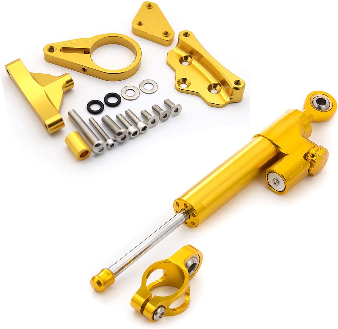 Motorcycle Adjustable Steering Damper Stabilizer Buffer Control Bar With Mounting Bracket Kit Compatible with CBR650F 2014-2020