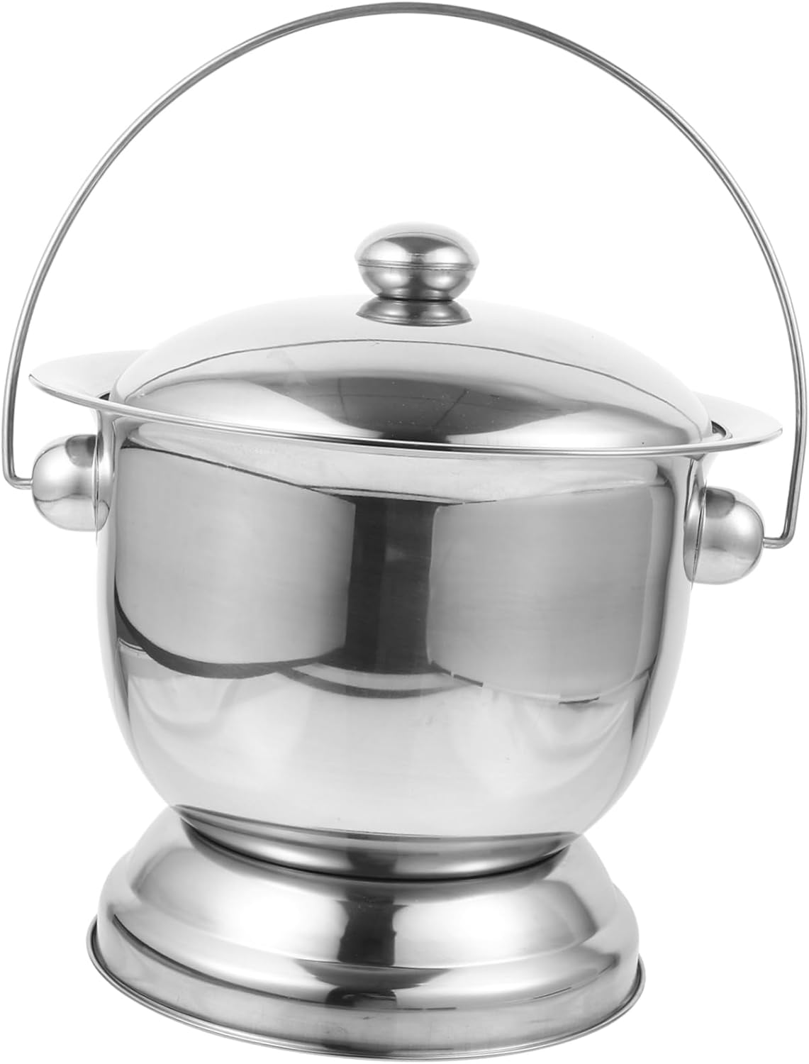 Portable Urinal with Lid Stainless Steel Night Urine Pot for Elderly and Disabled Easy to Use Bedpan for Home and Travel Convenient Pee Bucket with Handle