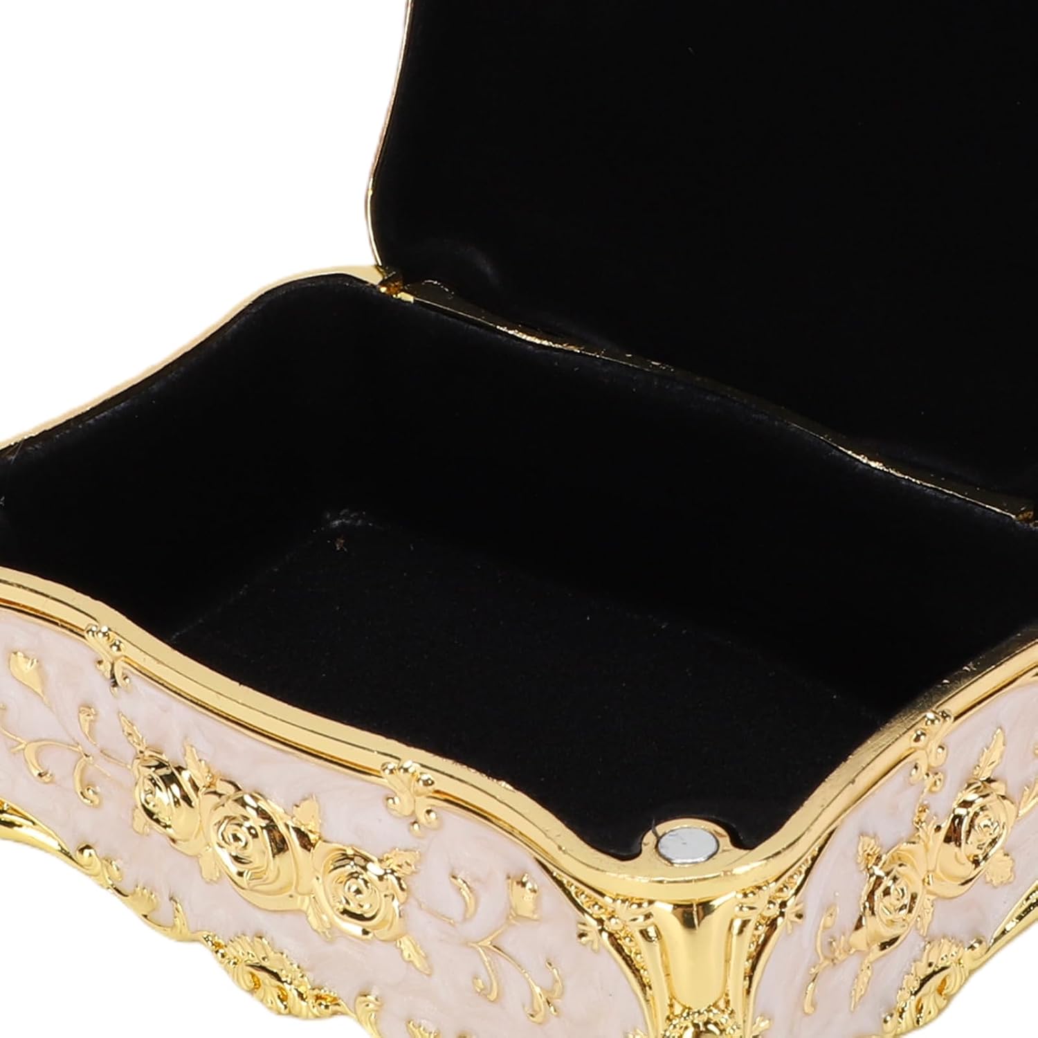 ZJchao Vintage Jewelry Box European Retro Style Metal Trinket Storage Box with Exquisite Floral Engraving for Women Keepsake Gift Jewelry Organizer Case 4.3x3.0x2.0in (3) image 5