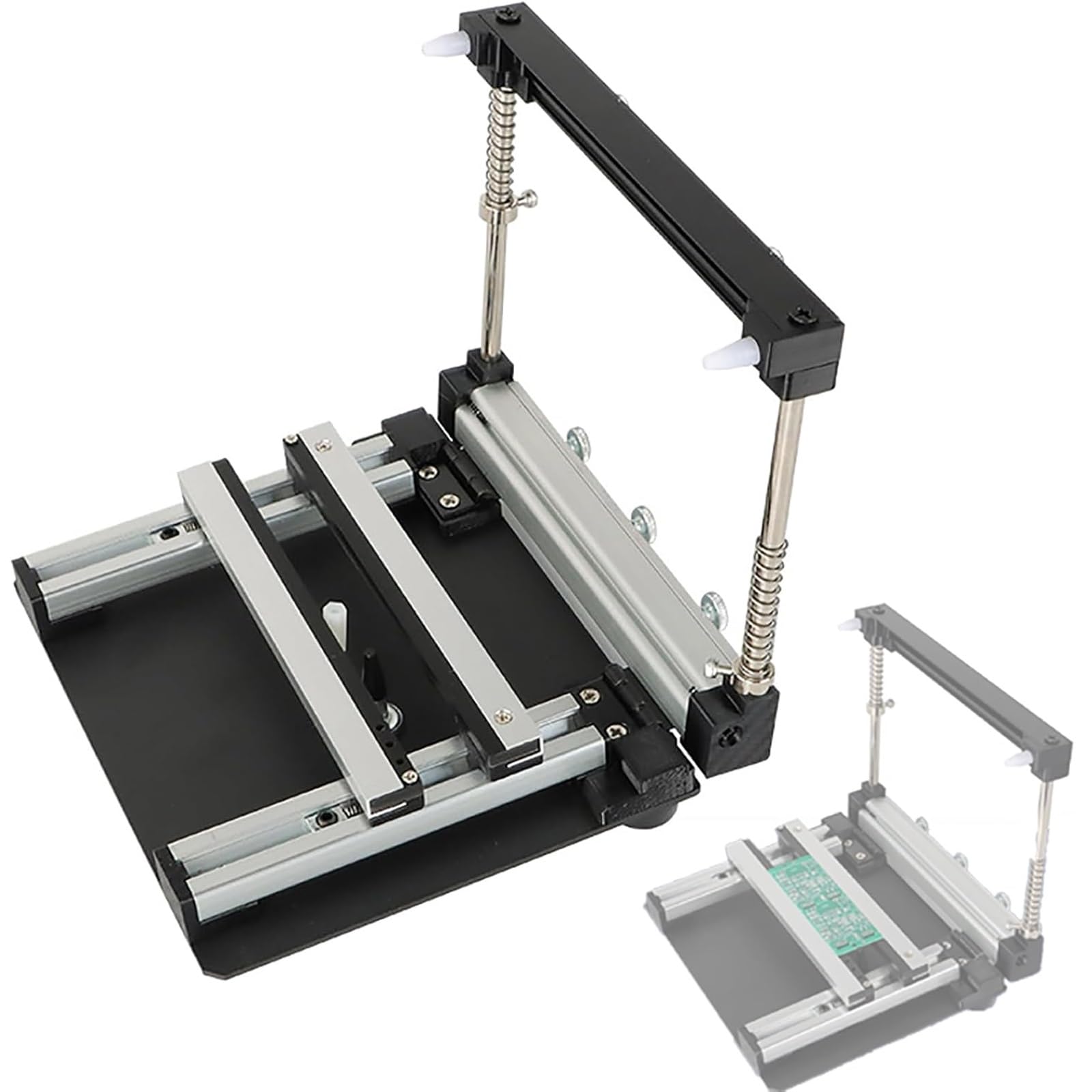 FHRKA Steel Mesh Solder Paste Printing Table, Manual Small Screen Printing Station with Scraper, High Precision PCB Stencil Printer (15cm)