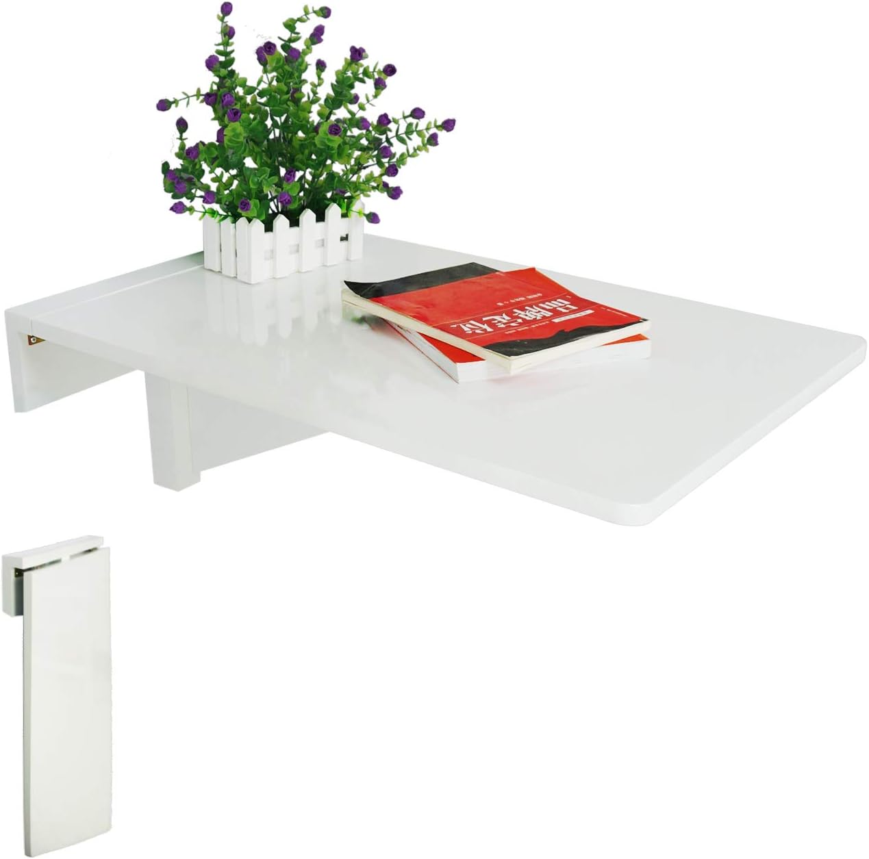 LiRen-Shop JinQi Wall-mounted Drop-leaf Table,Simple and folding,70x45cm,White