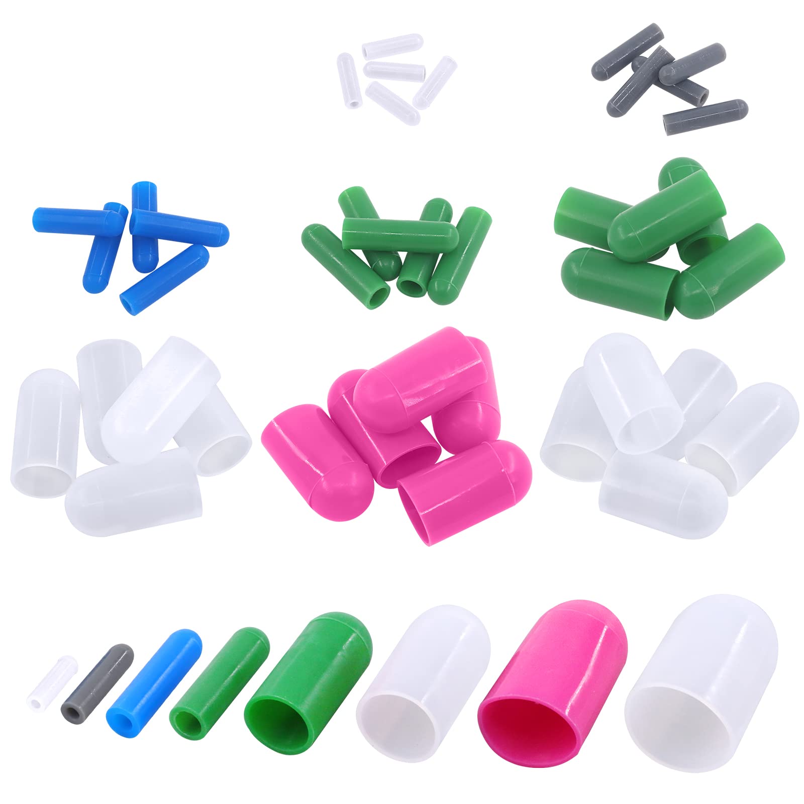 Glarks 40Pcs High Temp Silicone Rubber Protective End Cap Kit for Masking Off Holes During Powder Coating, Painting, Hydro Dipping, Media Blasting (40Pcs)