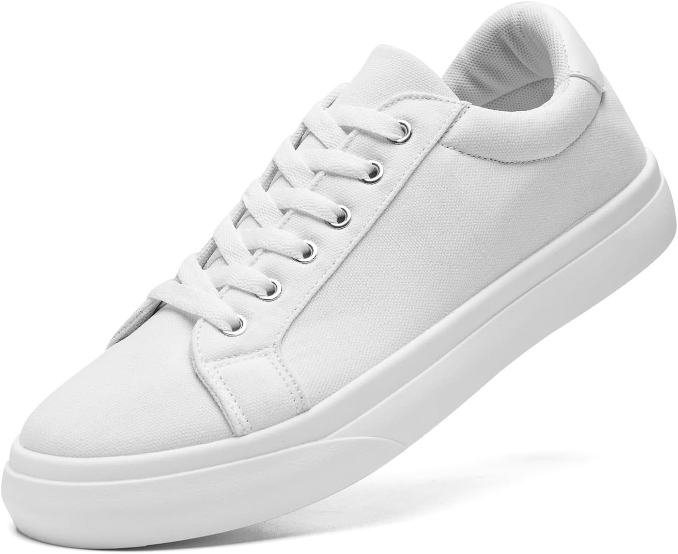 Canvas Shoes for Women and Men Low Top Lace Up Shoes Comfortable Tennis Shoes, Women's Fashion Sneakers Classic Casual Shoes All White 41