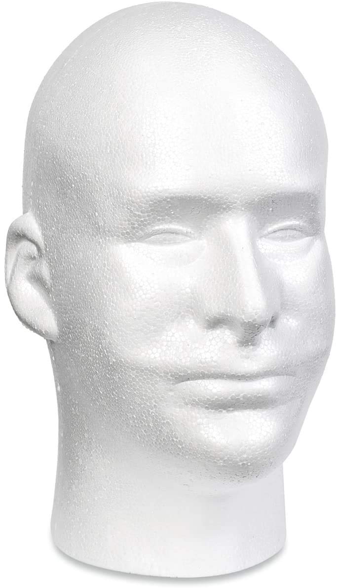 FloraCraft SmoothFoam Male Head 6.2 Inch x 8.8 Inch x 10.3 Inch White