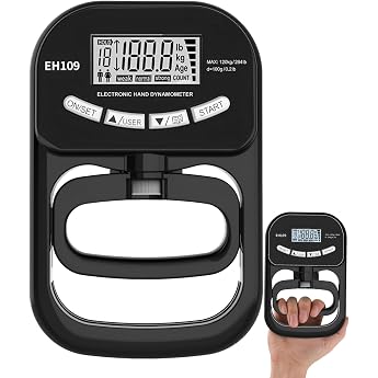 Digital Hand Strength Gauge 180 kg Grip Strength Tester Hand Dynamometer Black Electronic Grip Strength Knife Grip Strength Meter for Athletes and Home Training