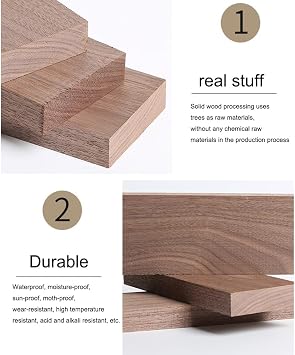 Walnut Wood Sheets thick20mm Unfinished Thin for Furniture Upholstery Crafts Cutting Boards length500mm-600mm,600mm*150mm*20mm [Energy Class A]