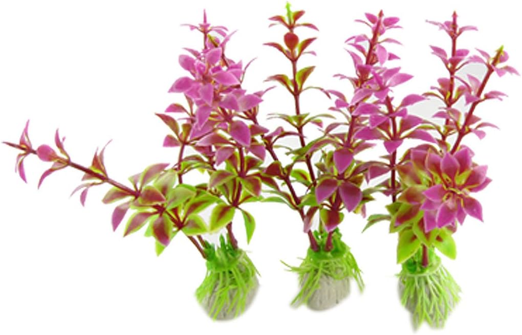 Uxcell 3Piece Plastic Aquarium Grass Plants Ornament Set