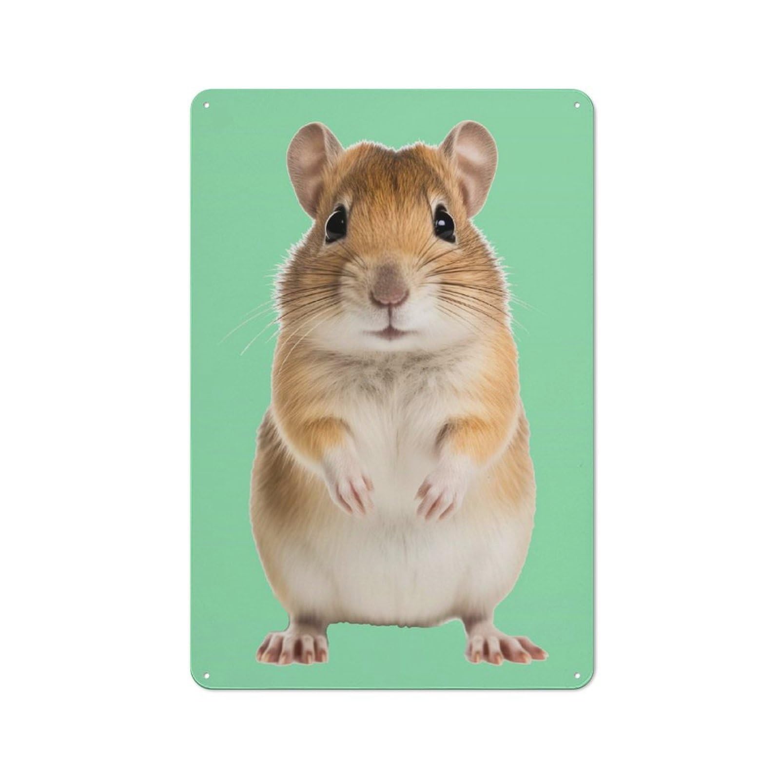 Cute Gerbil Rustic Metal Sign 30x20cm for Hobby Room Or Studio, Suited to Hobby Room Decor Fans