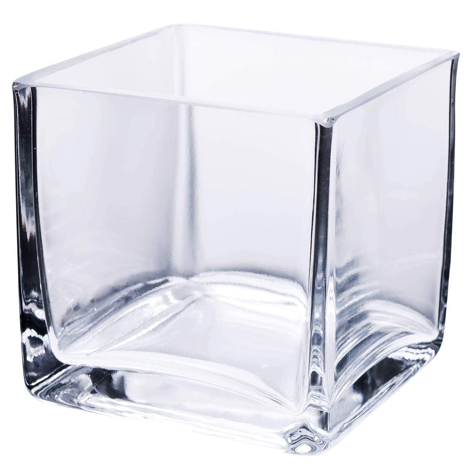 Deshilp Glass Square Cube 4x4 Glass Vase for Home Decor (Pack of 1)-image-29