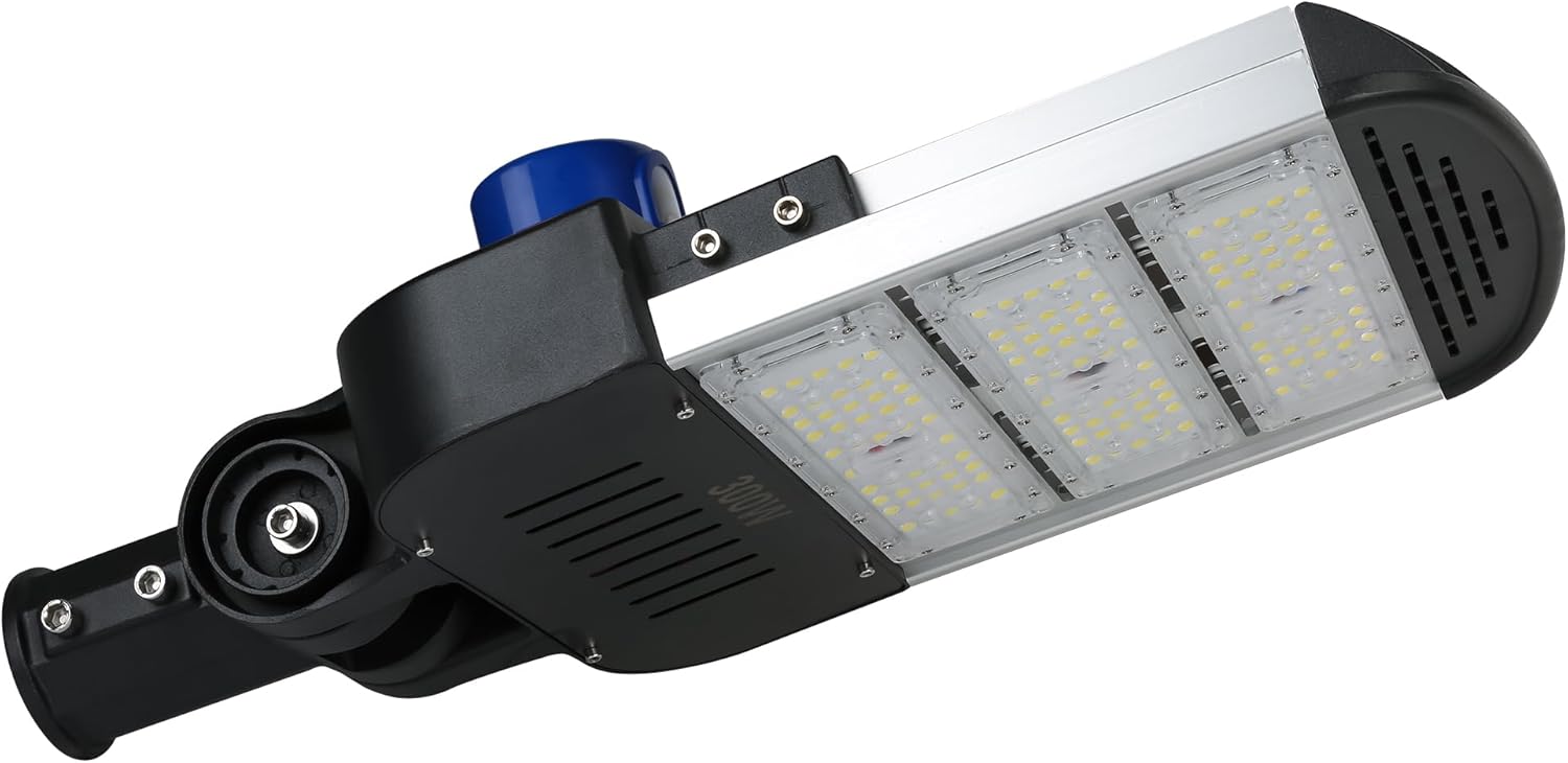300W LED Parking Lot Lights, 36000LM 6000K with Dust to Dawn Photocell Slip Fitter,Outdoor Flood Commercial Shoebox Pole Lighting for Street Garage Stadium
