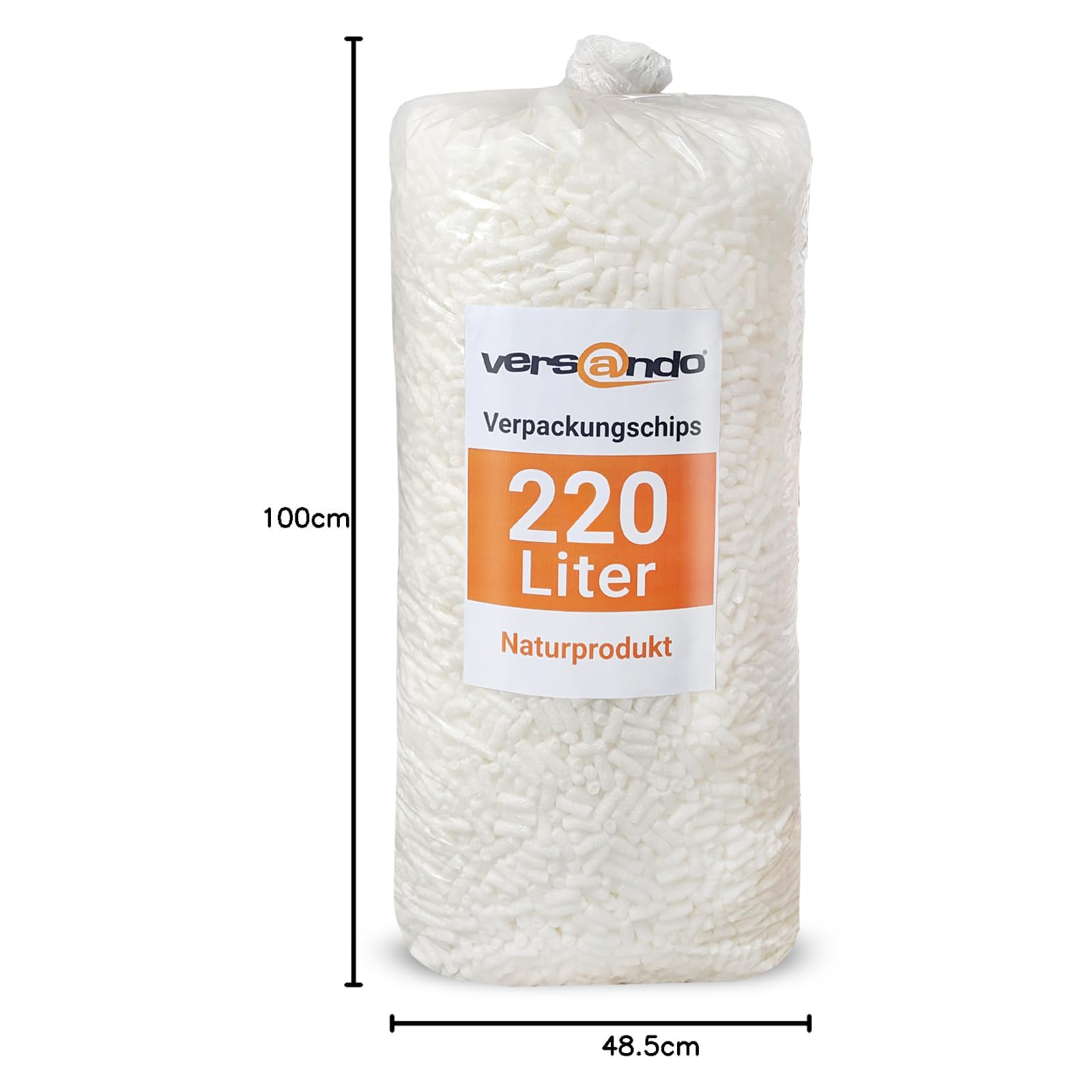 versando 220 Liter Verpackungschips Füllmaterial Polsterchips - 100% natürlich abbaubar aus Maisstärke