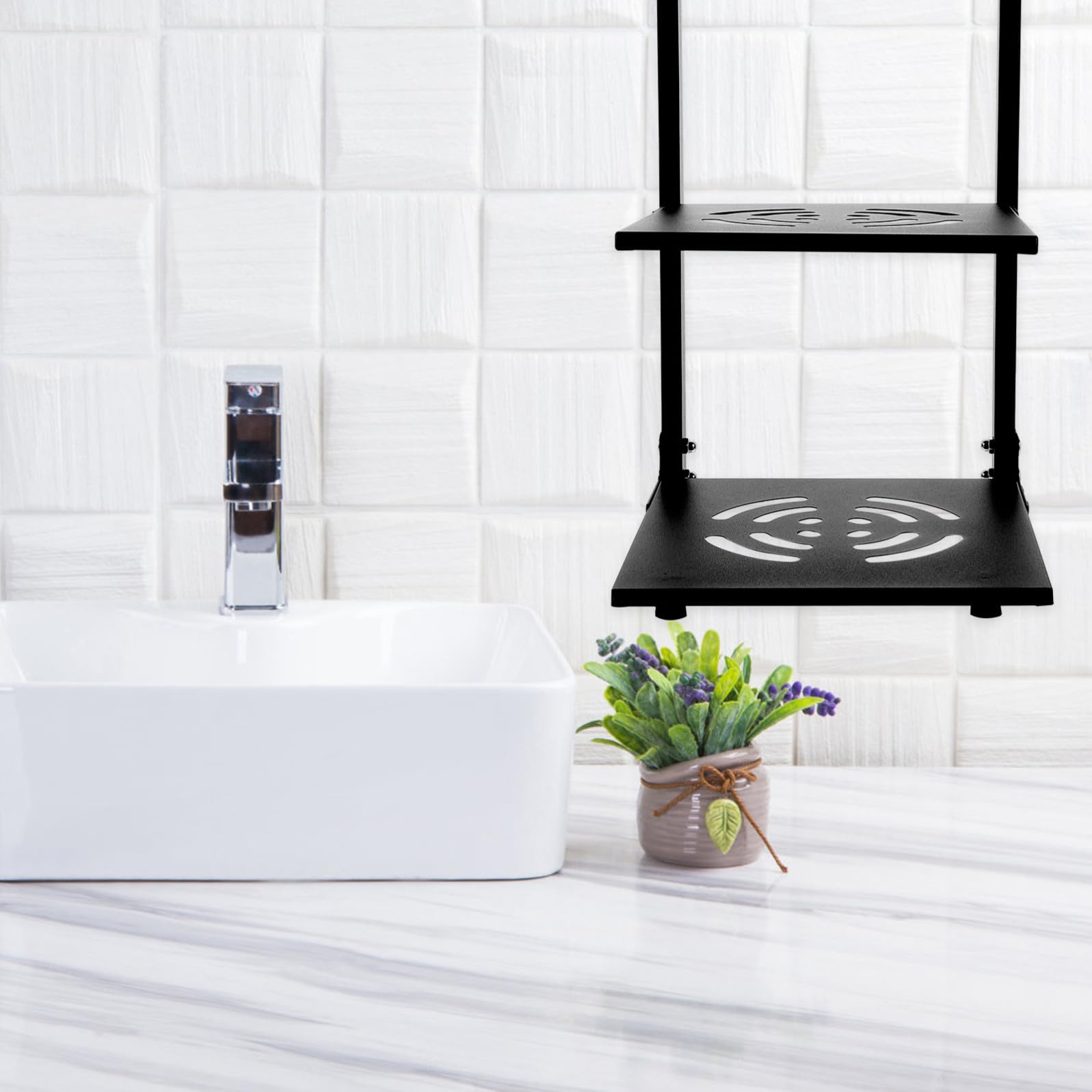 Organizer per Pentole Sotto Lavello Cucina a 3 Livelli in Acciaio al Carbonio Portata Resistente e Spazio Regolabile, per Bagno e Armadio