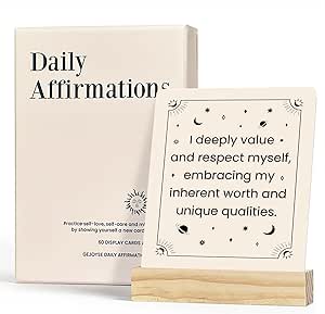 60 Intelligent Change Mindful Affirmation Cards for Women with Display Stand Inspirational Motivational Positive Daily Cards for Women Spiritual Self Care Gifts for Womens Friend Her
