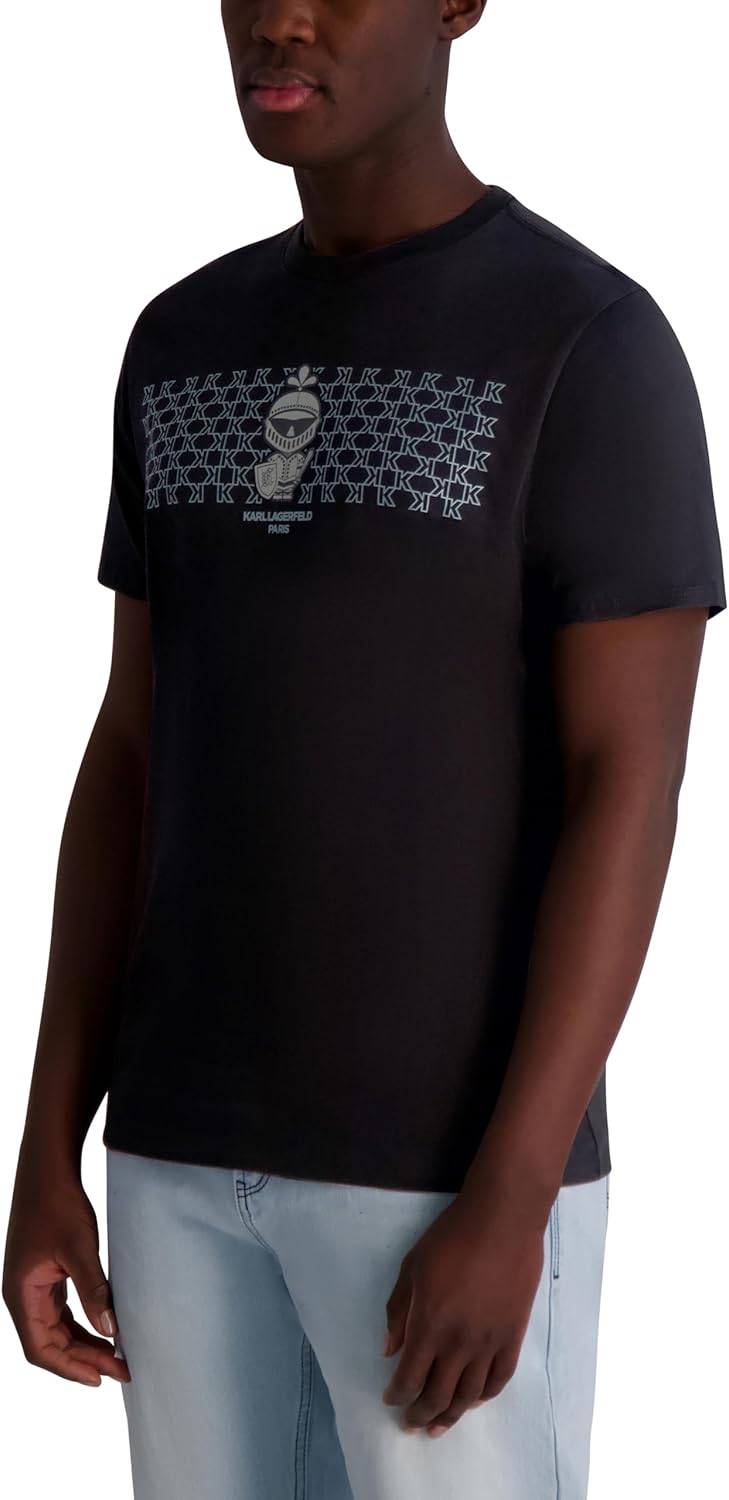 Karl Lagerfeld Mens Short Sleeve Crewneck Knight Karl Graphic Design T-Shirt - Image 3