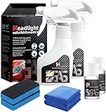 Automotive Headlamp Restoration Fluid Oxidized, 2025 Upgraded Headlight Restoration Kit, Automotive Headlight Cleaner and Restorer Coating Kit for Cloudy Headlights All Vehicle Types (2 Set)