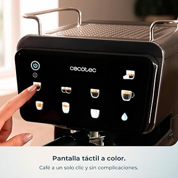 Cecotec Coffee Makers Express Semiautomatic Power Espresso Touch ColdBrew Latte. 1350W, 20 Bars, Cold, Warm or Hot, Touch Screen, 1.5L Water Tank, 500 ml Milk Tank, Double Arm
