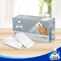 MR.SIGA Melamin Csodaszivacs Konyhai és Háztartási Tisztításhoz - 12 db-os Fehér Tisztítószivacs Készlet Makacs Szennyeződésekhez (12x6x3 cm 7