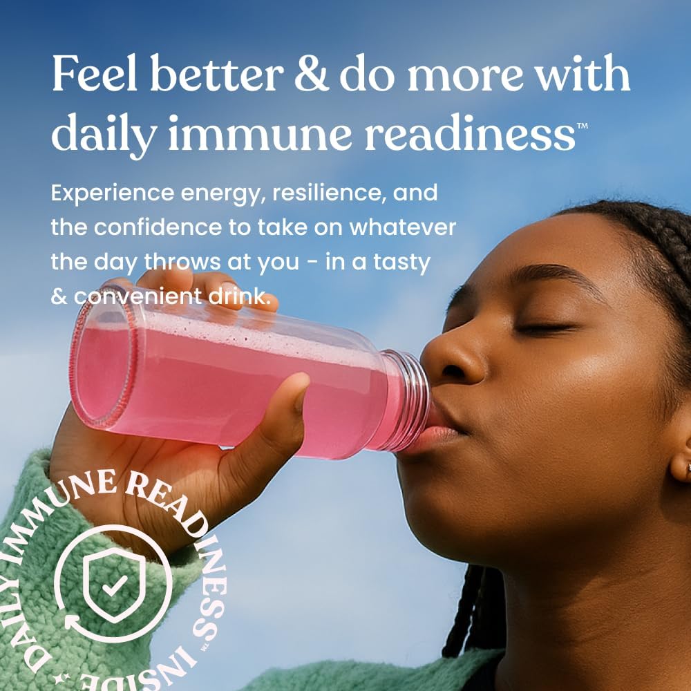 Immune Ready™ Immune Boost Drink Mix - Combo Immune Support, Gut Health, & Electrolyte Powder Packets with Vitamin C, Beta Glucan, Zinc, D3, Pre & Probiotics - Cherry Limeade - 15 Pack