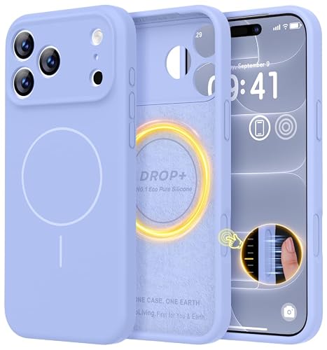 LOVE 3000 Magnetic for iPhone 18 Pro Max Case Silicone, Glacier/Light Blue