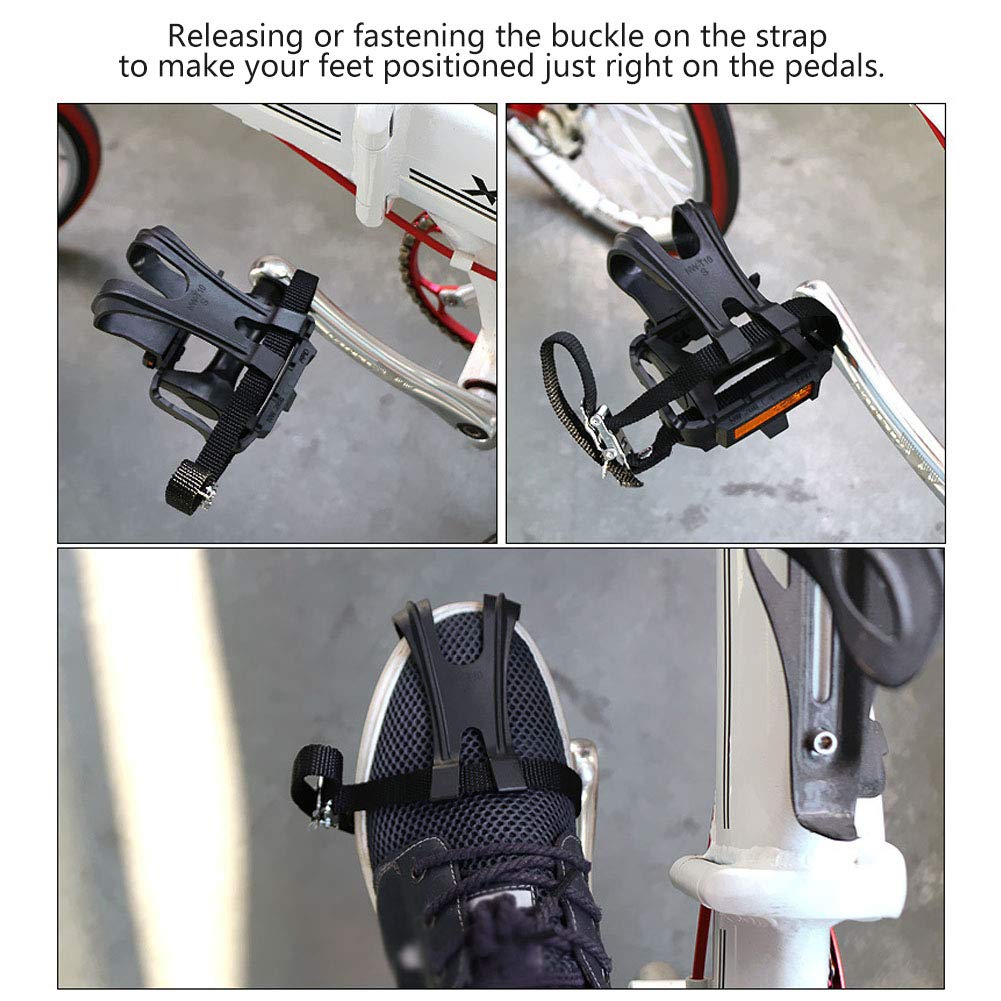 DONGKER 1 Paire De Courroies Et Clips Pour Pédales Vélo – Sangles Ajustables Route VTT, Nylon Résistant