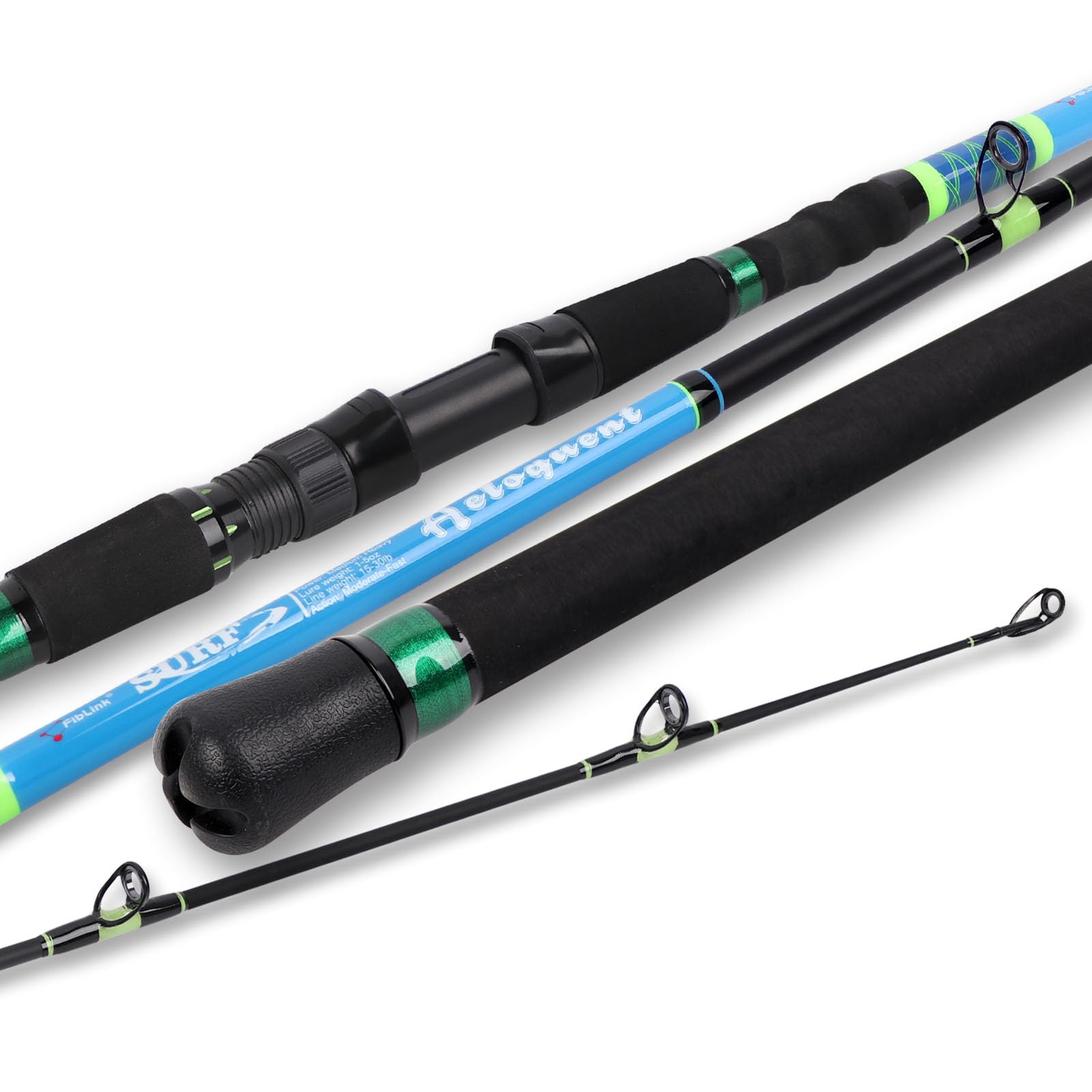 Fiblink 3-Piece Surf Fishing Rod, Portable Travel-Friendly Rod, Spinning/Casting Carbon Fiber Fishing Pole(10'/10'6”/13') (Cast / 10' / 3pc) : Sports & Outdoors