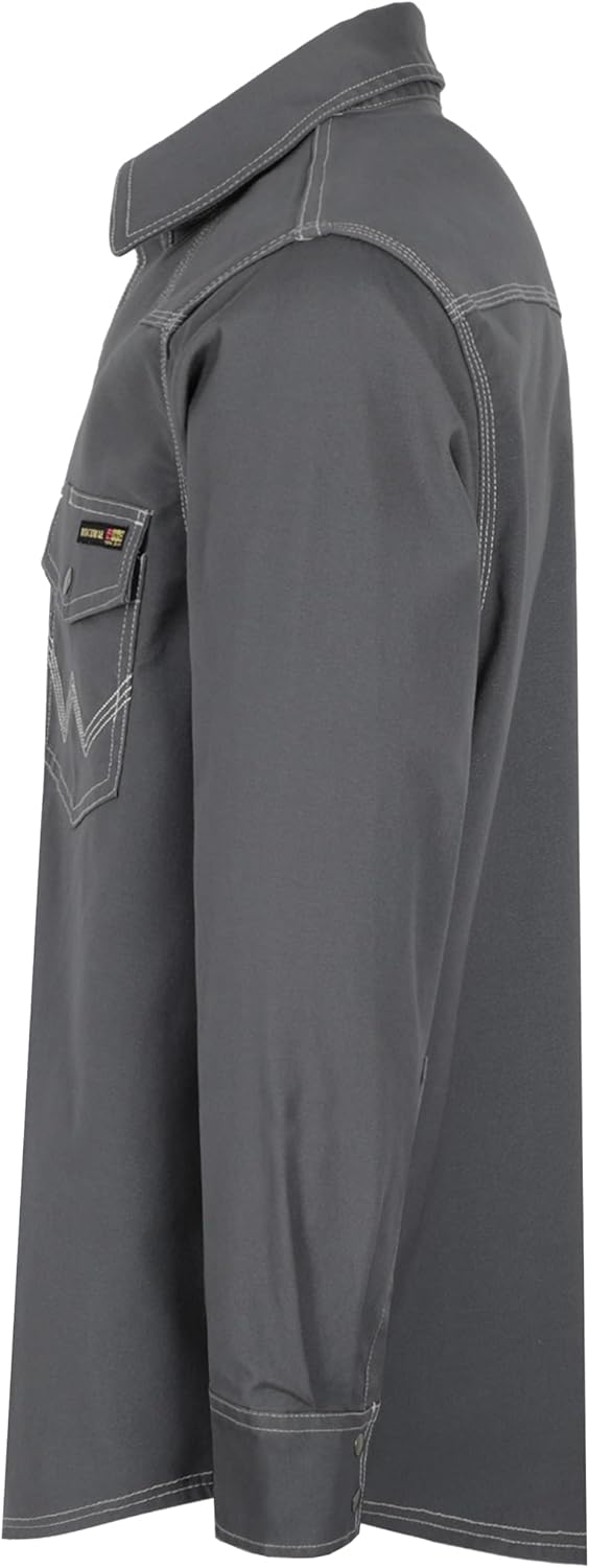 BOCOMAL FR Welding Shirts Heavyweight Stretch Canvas Snaps Down Reinforced Stitching Western Style Fire Resistant Jackets - Image 6